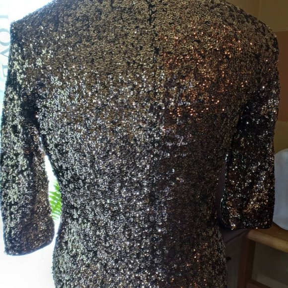 Metaphor Large Gold Sequin New Years Eve Party Dre - Picture 3 of 12